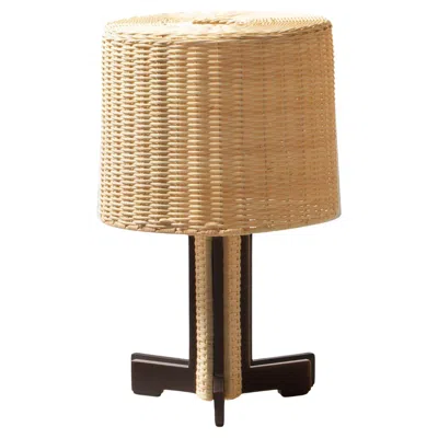 Pre-owned Giobagnara Rhapsody Rattan Small Table Lamp By Stephane Parmentier X  In Brown