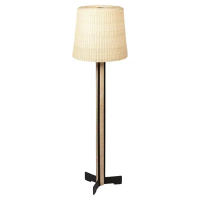 Pre-owned Giobagnara Rhapsody Rattan Tall Floor Lamp By Stephane Parmentier X  In Sand