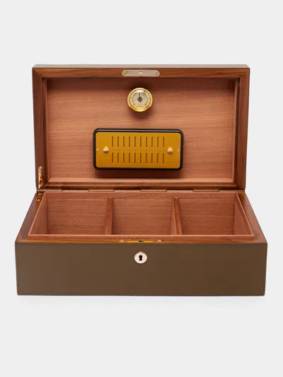 Giobagnara Santiago Leather Large Humidor Case (80 Cigars)  Abask Luxury Gift In Green