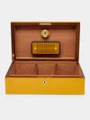 Giobagnara Santiago Leather Large Humidor Case (80 Cigars)  Abask Luxury Gift In  Yellow