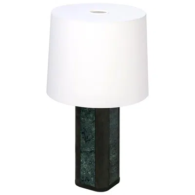 Pre-owned Giobagnara Solferino Small Green Guatemala Marble Table Lamp