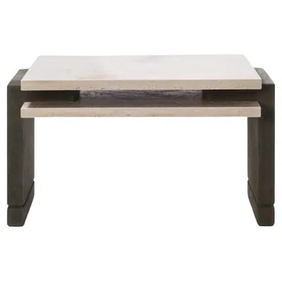 Pre-owned Giobagnara Stratos Travertine Coffee Table By Stephane Parmentier X  In Sand
