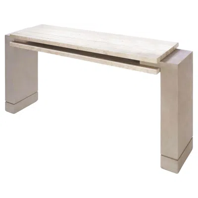 Pre-owned Giobagnara Stratos Travertine Console Table By Stephane Parmentier X  In Sand