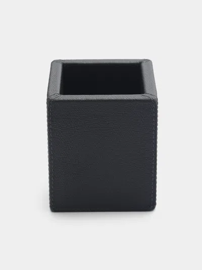 Giobagnara Tim Leather Pen Holder  Abask Luxury Gift In Black