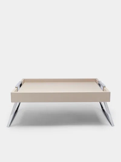 Giobagnara Vic Leather Bed Tray  Abask Luxury Gift In Neutral