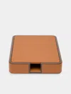 Giobagnara X Poltrona Frau Leather A4 Paper Tray In Brown