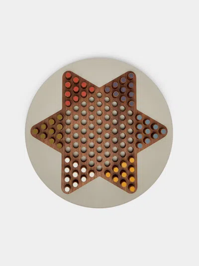 Giobagnara X Poltrona Frau Leather And Walnut Chinese Checkers Set  Abask Gift Set In Multi