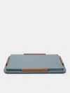 Giobagnara X Poltrona Frau Leather And Walnut Placemats With Holder (set Of 6) In Gray