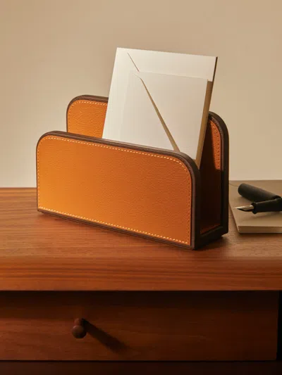 Giobagnara X Poltrona Frau Leather Envelope Holder In Brown