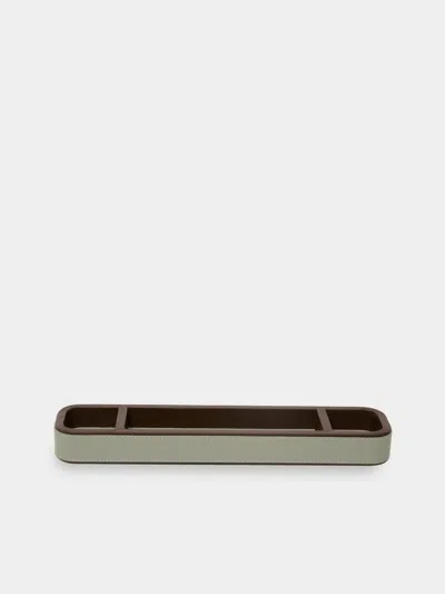 Giobagnara X Poltrona Frau Leather Flat Pen Holder In Multi