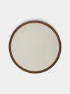 Giobagnara X Poltrona Frau Walnut And Leather Round Tray (16.5in/42cm) In Multi