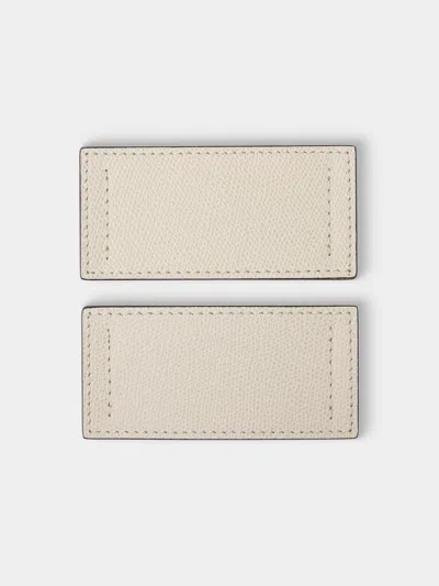 Giobagnara Zim Leather Napkin Rings (set Of 2) In White