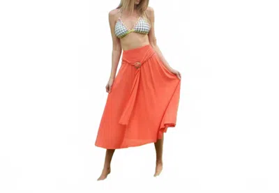 Giocam Caro Midi Skirt In Coral In Multi