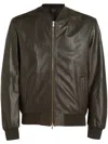 Giocasta Bomber Leather Jacket In Brown