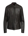 Giocasta Man Jacket Dark Brown Size 44 Leather In Brown