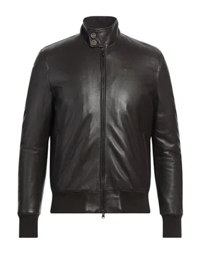 Giocasta Man Jacket Dark Brown Size 46 Soft Leather