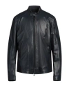 Giocasta Man Jacket Navy Size 46 Leather