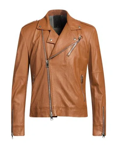 Giocasta Man Jacket Tan Size 36 Leather