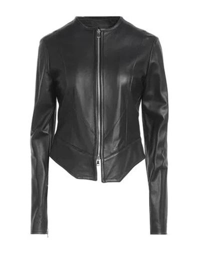 Giocasta Woman Jacket Black Size L Leather