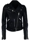Giocasta Zip-down Biker Jacket In Black