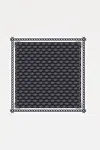 Giodoro Women's Black / White Gd Print Silk Scarf In Blue