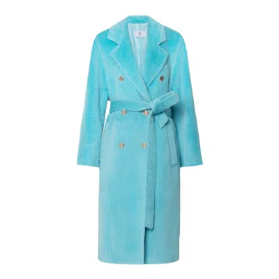 Giodoro Women's Blue Adioro Alpaca Coat In Bachelor Button Color