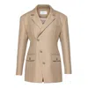Giodoro Women's Neutrals / Grey / Brown Gianza Taupe Wool Blazer