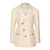 Giodoro Women's Neutrals / White Gianza Off-white Wool Blazer