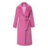 Giodoro Women's Pink / Purple Boccani Belted Wool Coat In Pink/purple