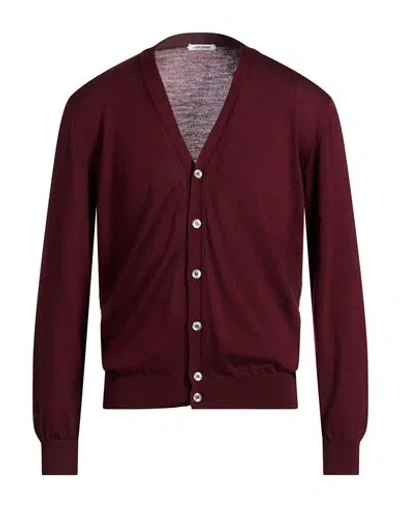 Gioferrari Man Cardigan Burgundy Size 44 Wool In Blue