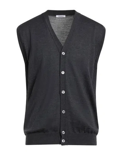 Gioferrari Man Cardigan Charcoal Size 50 Merino Wool In Gray