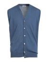 Gioferrari Man Cardigan Slate Blue Size 44 Merino Wool