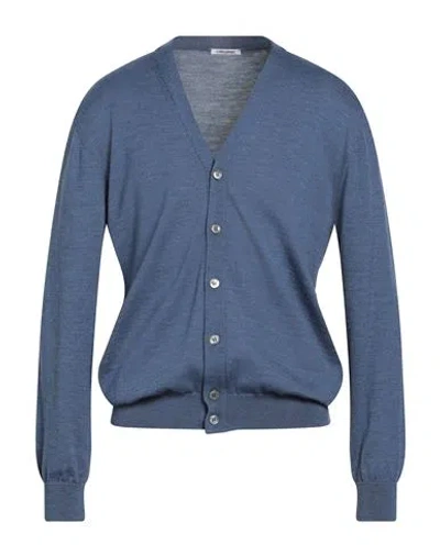 Gioferrari Man Cardigan Slate Blue Size 46 Merino Wool