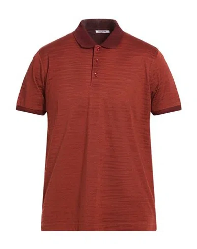 Gioferrari Man Polo Shirt Brick Size 40 Cotton In Red