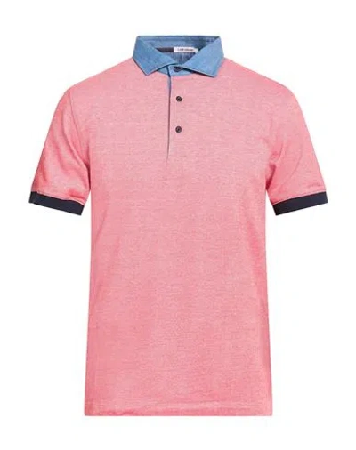 Gioferrari Man Polo Shirt Tomato Red Size 40 Cotton In Pink