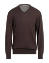 Gioferrari Man Sweater Brown Size 50 Merino Wool In Brown