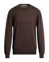 Gioferrari Man Sweater Chocolate Brown Size 50 Merino Wool In Brown