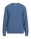 Gioferrari Man Sweater Slate Blue Size 44 Merino Wool, Viscose, Polyamide, Cashmere In Blue