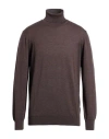 Gioferrari Man Turtleneck Brown Size 48 Wool In Brown
