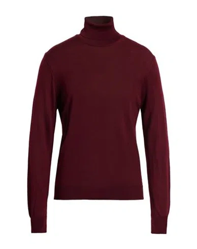 Gioferrari Man Turtleneck Burgundy Size 40 Merino Wool In Burgundy