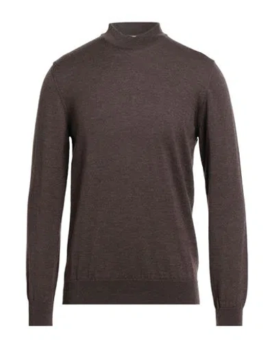 Gioferrari Man Turtleneck Dark Brown Size 48 Merino Wool