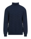 Gioferrari Man Turtleneck Midnight Blue Size 46 Merino Wool, Cashmere In Multi