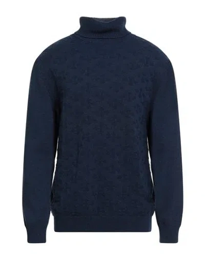 Gioferrari Man Turtleneck Midnight Blue Size 46 Merino Wool, Cashmere In Multi