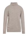 Gioferrari Man Turtleneck Taupe Size 46 Merino Wool, Cashmere In Gray