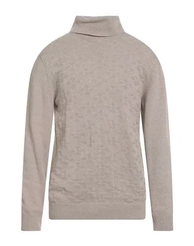 Gioferrari Man Turtleneck Taupe Size 46 Merino Wool, Cashmere In Gray