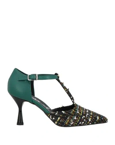 Gioia.a. Gioia. A. Woman Pumps Black Size 8 Textile Fibers, Leather
