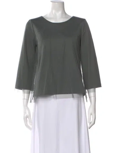 Pre-owned Giordano Crew Neck Three-quarter Sleeve Top In Gray