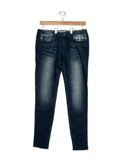 Pre-owned Giordano Mid-rise Skinny Leg Jeans In Blue