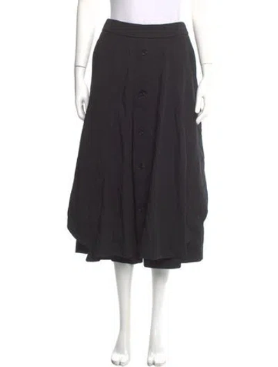 Pre-owned Giordano Pleated Accents Midi Length Skirt W/ Tags In Gray