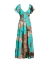 Giorgia  & Johns Giorgia & Johns Woman Maxi Dress Turquoise Size L Viscose In Multi